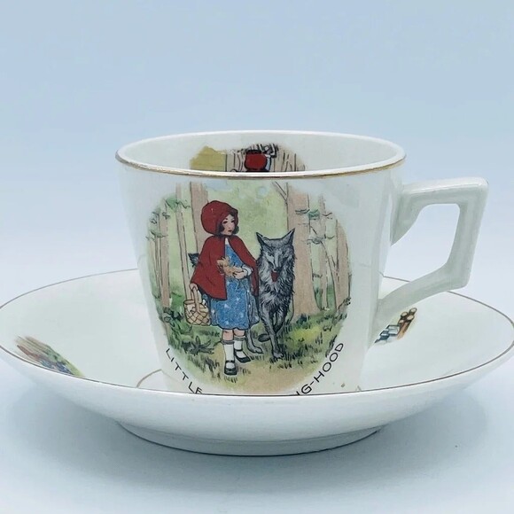 Unique Vintage Other - Vintage Little Red Riding Hood & Big Bad Wolf Decorated China Tea Cup & Saucer